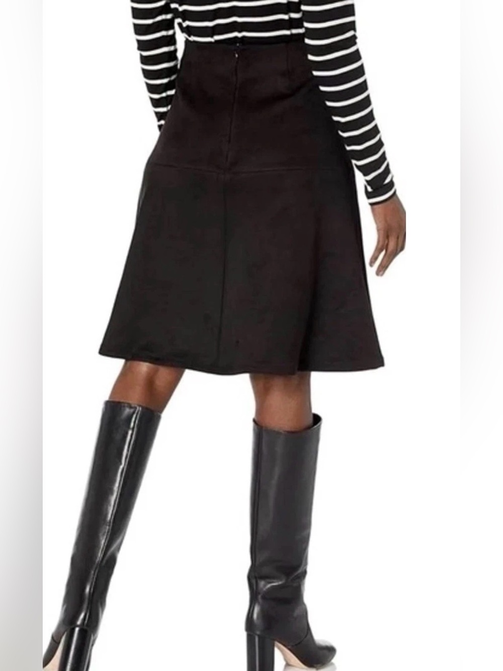 Anne Klein Scuba Skirt Faux Suede Black Sz 6 NWT - Picture 3 of 9
